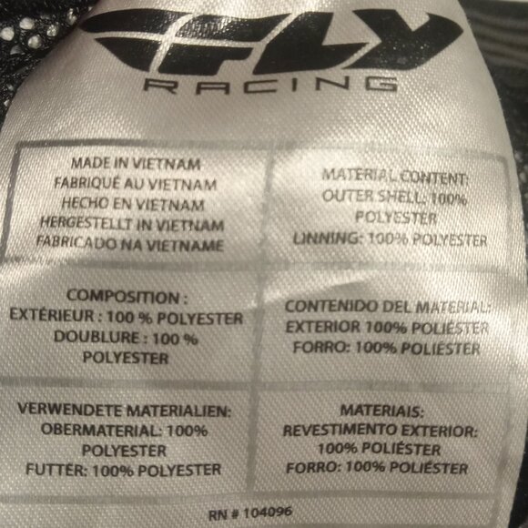 Fly Racing Men's F-16 Moto Racing Pants Size 36 Black/White - Picture 6 of 7